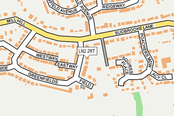 LN2 2RT map - OS OpenMap – Local (Ordnance Survey)