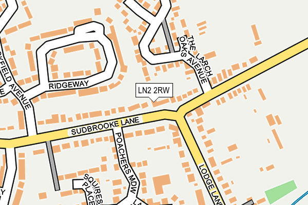 LN2 2RW map - OS OpenMap – Local (Ordnance Survey)