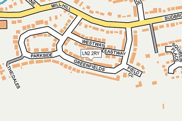 LN2 2RY map - OS OpenMap – Local (Ordnance Survey)