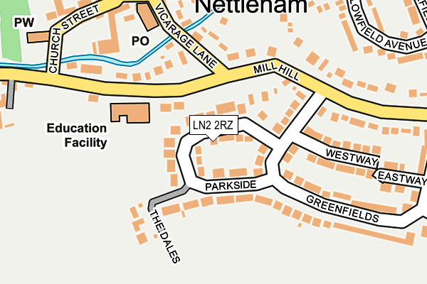 LN2 2RZ map - OS OpenMap – Local (Ordnance Survey)