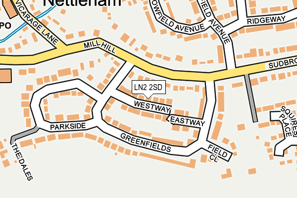 LN2 2SD map - OS OpenMap – Local (Ordnance Survey)