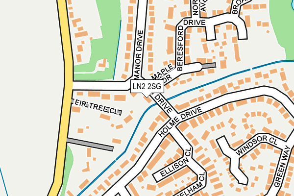 LN2 2SG map - OS OpenMap – Local (Ordnance Survey)
