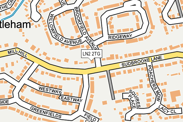 LN2 2TG map - OS OpenMap – Local (Ordnance Survey)