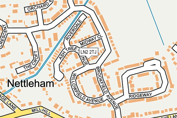 LN2 2TJ map - OS OpenMap – Local (Ordnance Survey)
