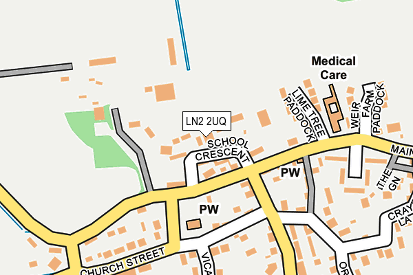 LN2 2UQ map - OS OpenMap – Local (Ordnance Survey)