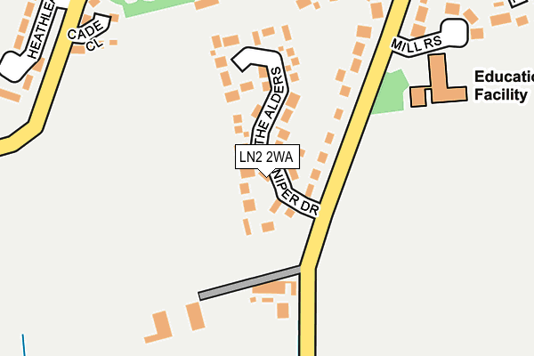 LN2 2WA map - OS OpenMap – Local (Ordnance Survey)