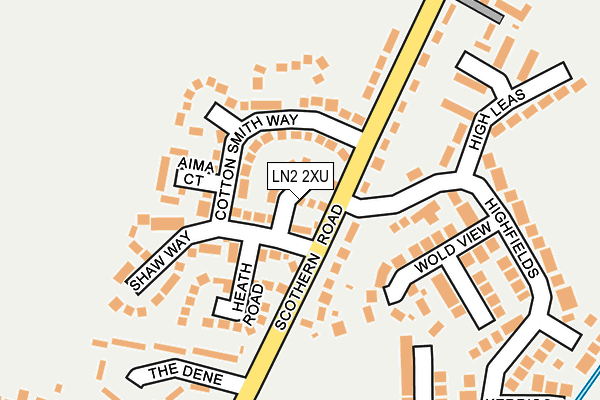 LN2 2XU map - OS OpenMap – Local (Ordnance Survey)
