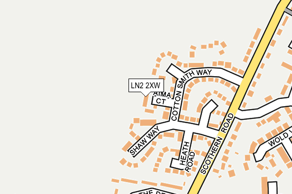 LN2 2XW map - OS OpenMap – Local (Ordnance Survey)