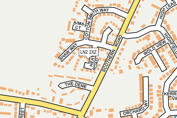 LN2 2XZ map - OS OpenMap – Local (Ordnance Survey)