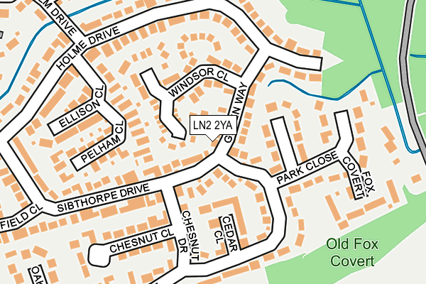 LN2 2YA map - OS OpenMap – Local (Ordnance Survey)