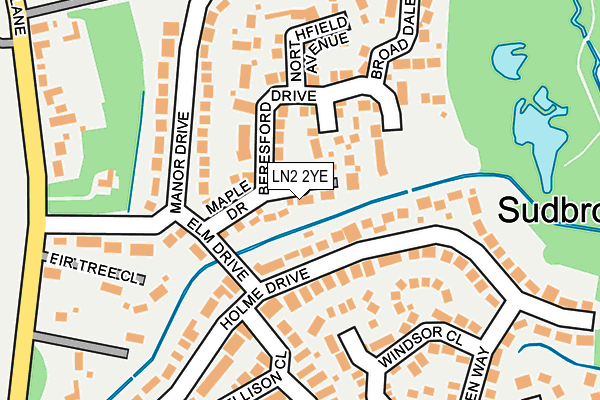 LN2 2YE map - OS OpenMap – Local (Ordnance Survey)