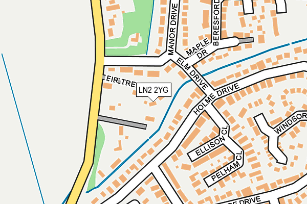 LN2 2YG map - OS OpenMap – Local (Ordnance Survey)