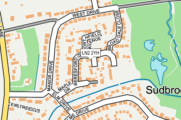 LN2 2YH map - OS OpenMap – Local (Ordnance Survey)