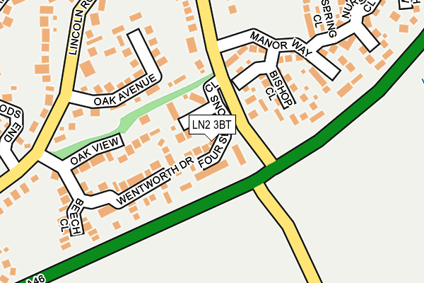 LN2 3BT map - OS OpenMap – Local (Ordnance Survey)