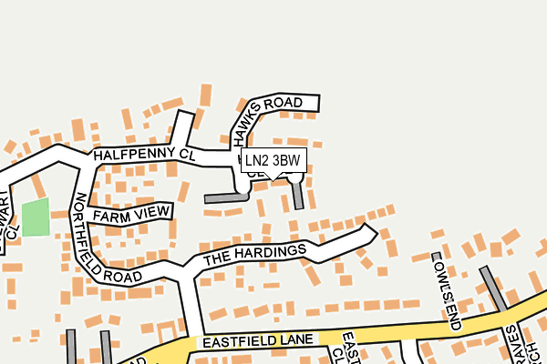 LN2 3BW map - OS OpenMap – Local (Ordnance Survey)