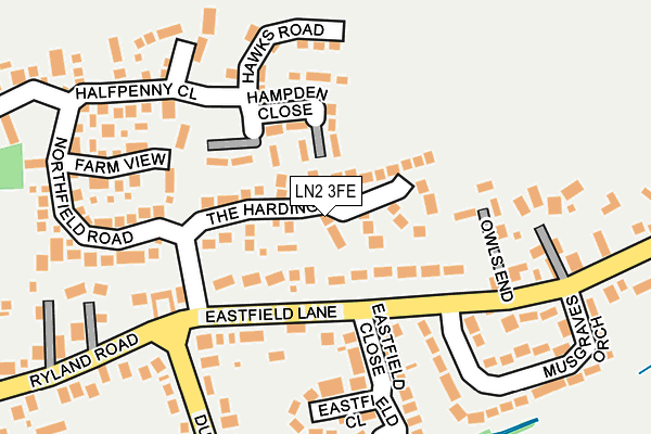LN2 3FE map - OS OpenMap – Local (Ordnance Survey)