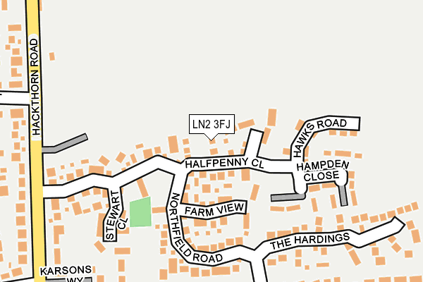 LN2 3FJ map - OS OpenMap – Local (Ordnance Survey)