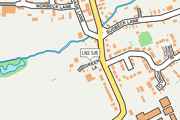 LN2 3JE map - OS OpenMap – Local (Ordnance Survey)