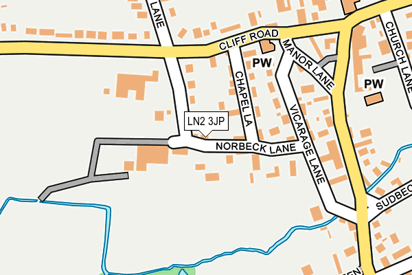 LN2 3JP map - OS OpenMap – Local (Ordnance Survey)