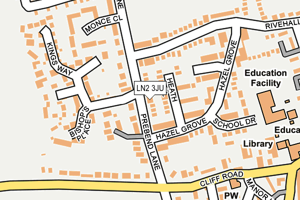 LN2 3JU map - OS OpenMap – Local (Ordnance Survey)