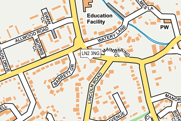 LN2 3NG map - OS OpenMap – Local (Ordnance Survey)