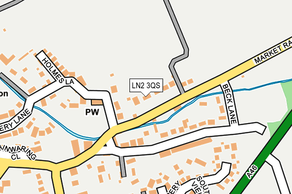 LN2 3QS map - OS OpenMap – Local (Ordnance Survey)