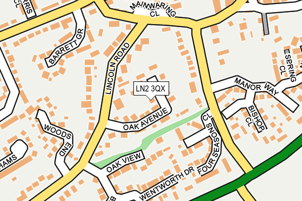 LN2 3QX map - OS OpenMap – Local (Ordnance Survey)