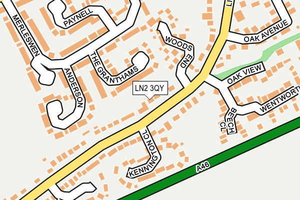 LN2 3QY map - OS OpenMap – Local (Ordnance Survey)