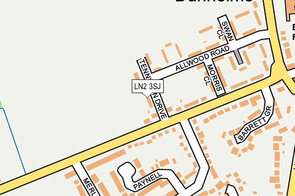 LN2 3SJ map - OS OpenMap – Local (Ordnance Survey)