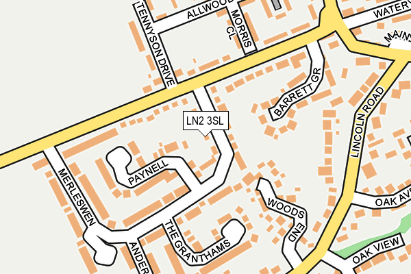 LN2 3SL map - OS OpenMap – Local (Ordnance Survey)