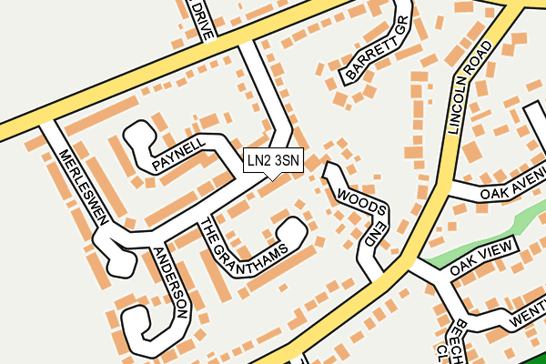 LN2 3SN map - OS OpenMap – Local (Ordnance Survey)