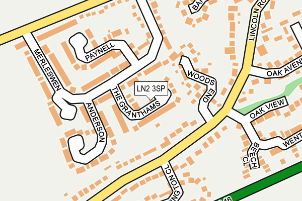 LN2 3SP map - OS OpenMap – Local (Ordnance Survey)