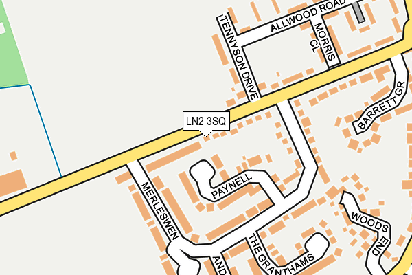 LN2 3SQ map - OS OpenMap – Local (Ordnance Survey)
