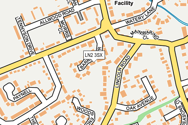 LN2 3SX map - OS OpenMap – Local (Ordnance Survey)