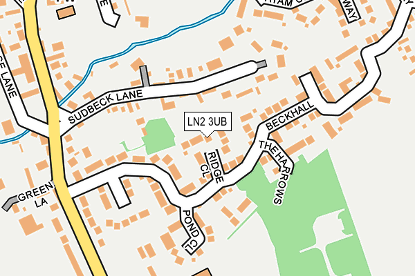 LN2 3UB map - OS OpenMap – Local (Ordnance Survey)