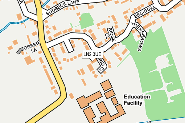 LN2 3UE map - OS OpenMap – Local (Ordnance Survey)