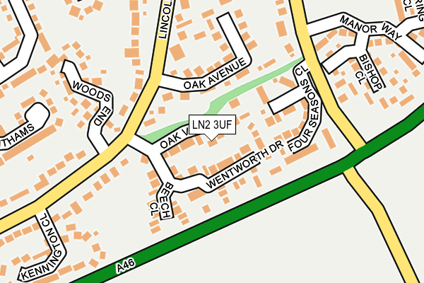 LN2 3UF map - OS OpenMap – Local (Ordnance Survey)