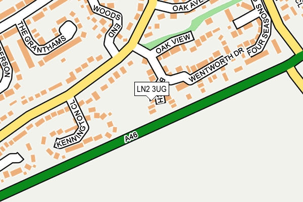 LN2 3UG map - OS OpenMap – Local (Ordnance Survey)