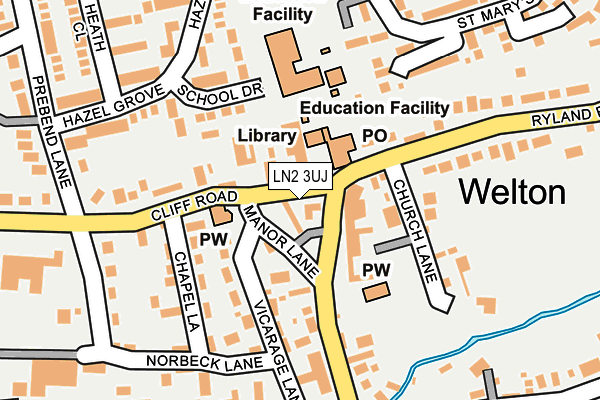 LN2 3UJ map - OS OpenMap – Local (Ordnance Survey)