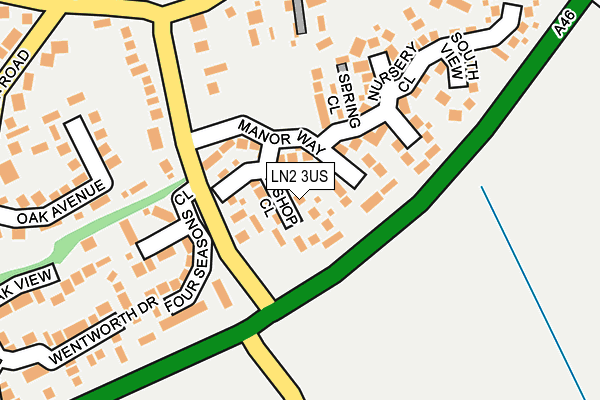 LN2 3US map - OS OpenMap – Local (Ordnance Survey)