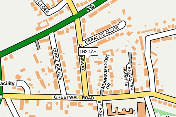 LN2 4AH map - OS OpenMap – Local (Ordnance Survey)