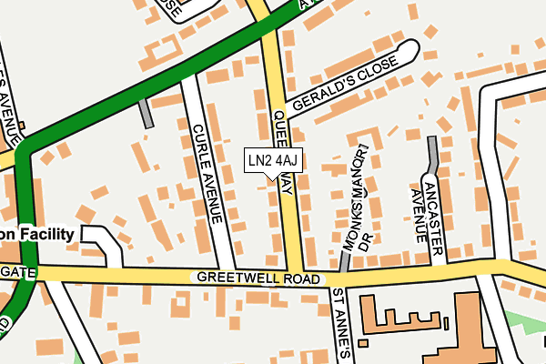 LN2 4AJ map - OS OpenMap – Local (Ordnance Survey)