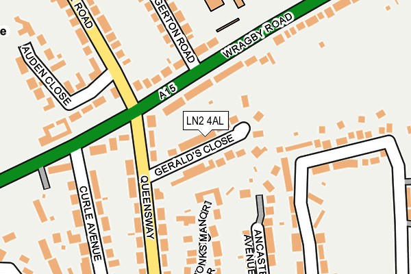 LN2 4AL map - OS OpenMap – Local (Ordnance Survey)