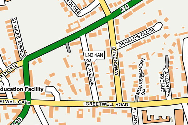 LN2 4AN map - OS OpenMap – Local (Ordnance Survey)