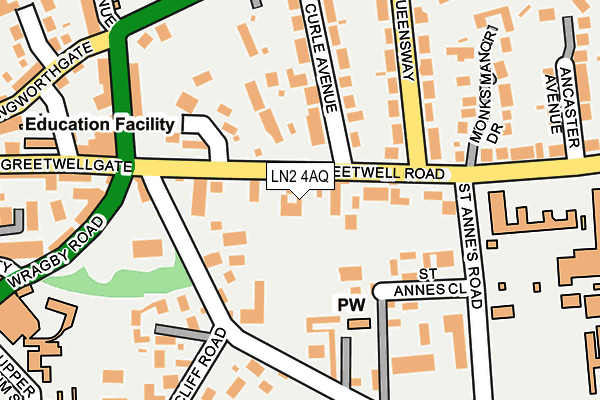 LN2 4AQ map - OS OpenMap – Local (Ordnance Survey)