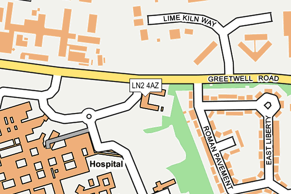 LN2 4AZ map - OS OpenMap – Local (Ordnance Survey)
