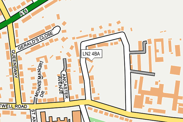 LN2 4BA map - OS OpenMap – Local (Ordnance Survey)