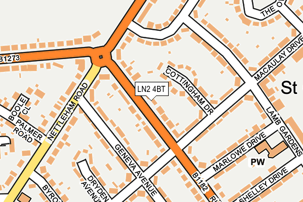 LN2 4BT map - OS OpenMap – Local (Ordnance Survey)