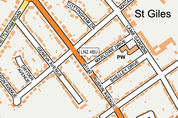 LN2 4BU map - OS OpenMap – Local (Ordnance Survey)