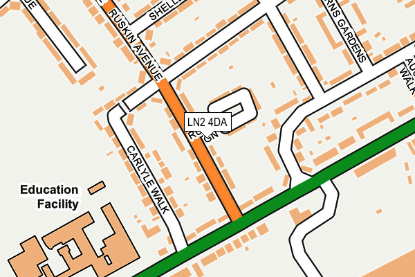 LN2 4DA map - OS OpenMap – Local (Ordnance Survey)